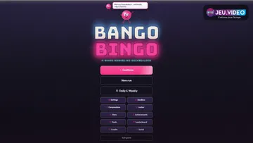 Capture officielle de Bango Bingo montrant une partie sur une grille de bingo