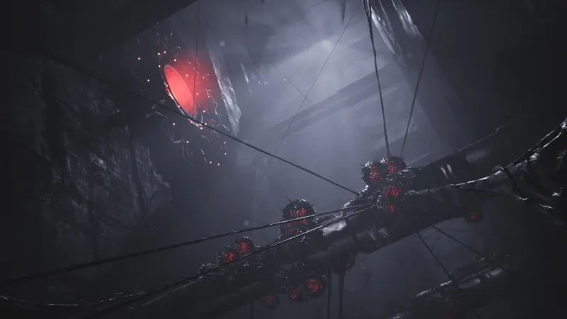 Fawkes traverse un couloir sombre de l’Abysse dans Luna Abyss