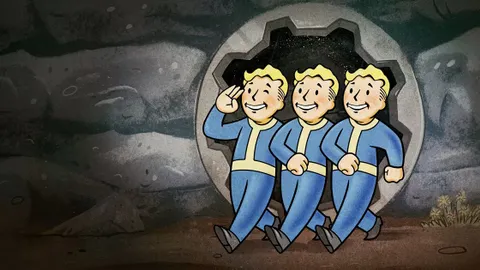 Fallout 76, Vault Boy dans un décor post-apocalyptique