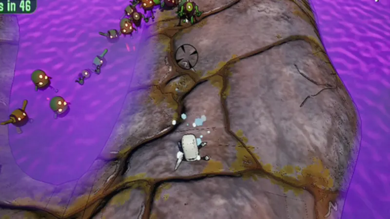 Squirterzz : visuel officiel de gameplay illustrant les informations joueur de la section 1