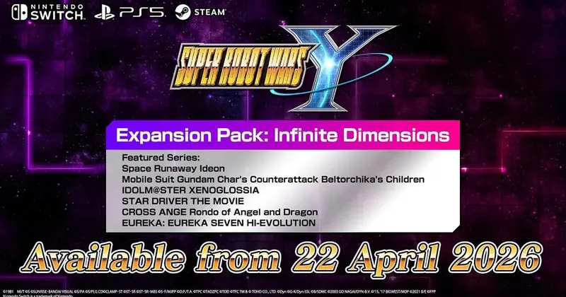 SUPER ROBOT WARS Y DLC : visuel officiel du pack d’extension et des mechas ajoutés