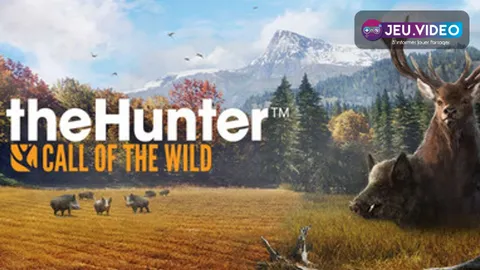 Official theHunter Call of the Wild artwork with a hunter observing a deer in an open reserve.