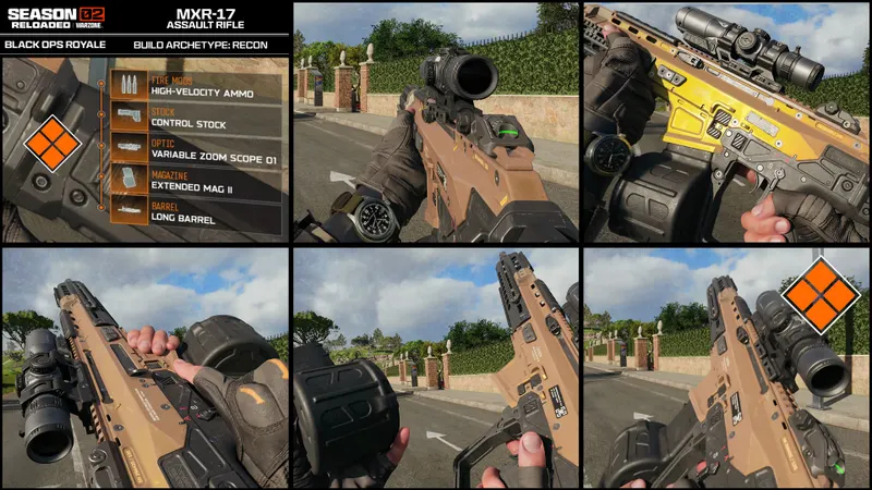 MXR-17 Recon dans Warzone Black Ops Royale avec accessoires orientés longue distance pour tenir une position