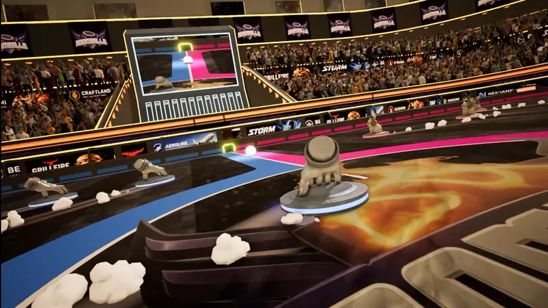 Roomballs : visuel officiel de gameplay illustrant les informations joueur de la section 2