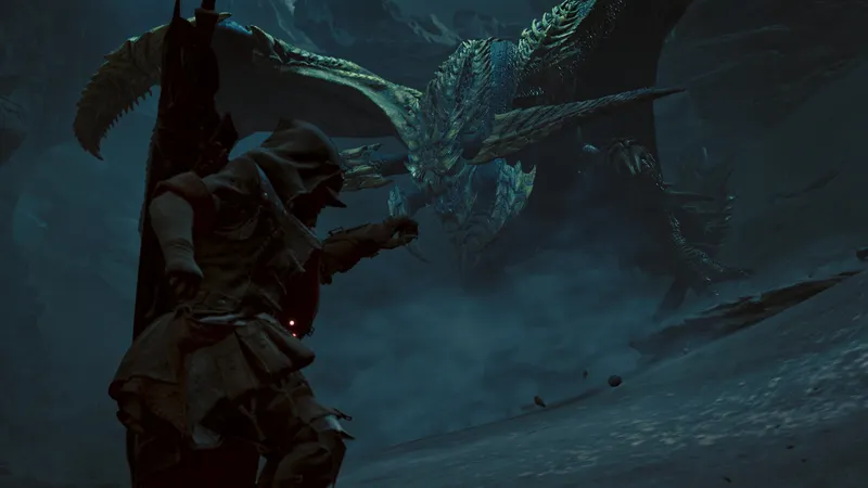 Monster Hunter Wilds hunter traveling with their Seikret