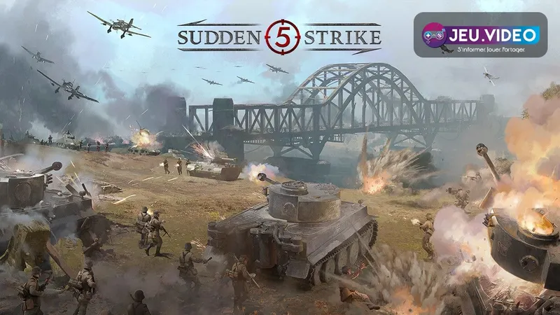 Sudden Strike 5 trailer avec soldats et blindés sur le front de la Seconde Guerre mondiale
