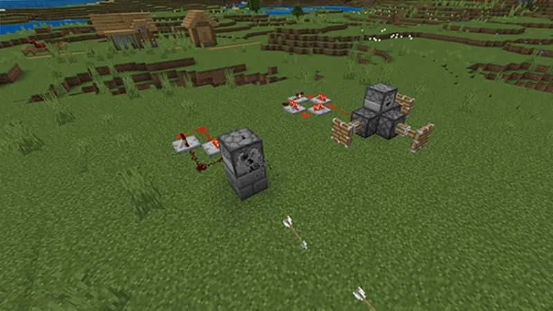 Circuit de Minecraft visible sur une plateforme avant son intégration dans une base.