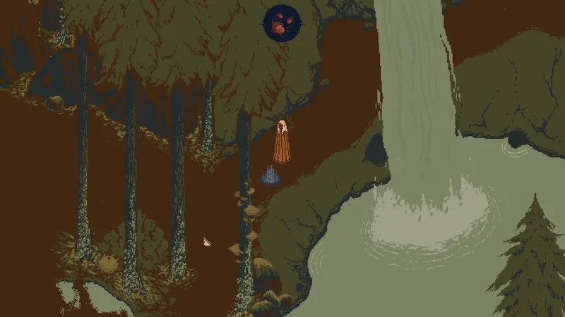 Death Howl test exploration dans une forêt sombre près d’une cascade