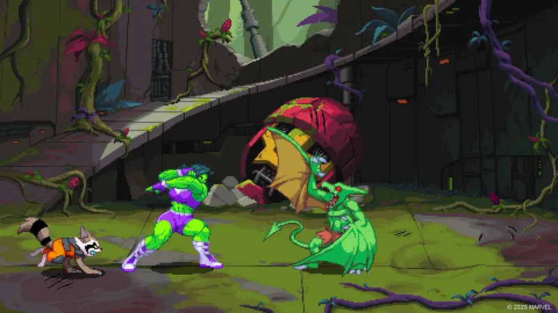 MARVEL Cosmic Invasion attaque spéciale en pixel art coloré