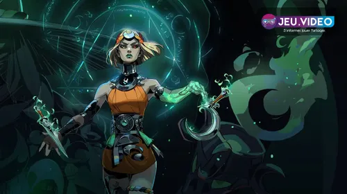 Artwork officiel de Hades 2 montrant Melinoë et les personnages principaux avant un guide de build contre Chronos