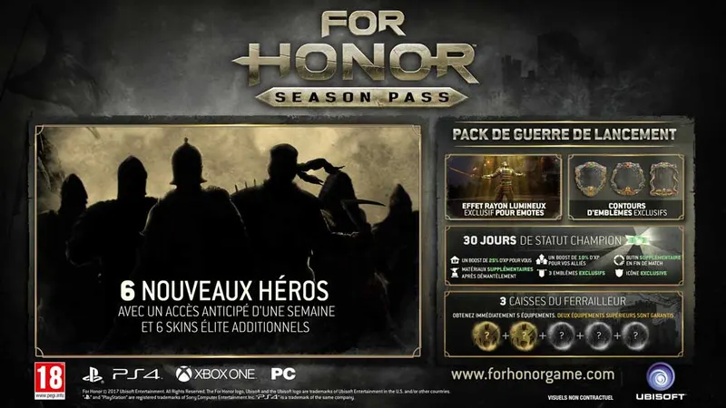 For honor season Pass Lancement