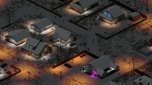 Scène officielle de Project Zomboid montrant un survivant au milieu d’un environnement menacé par les zombies