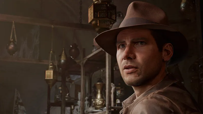 Capture officielle de Indiana Jones et le Cercle Ancien montrant le contexte de gameplay pour l'étape 1 du guide joueur