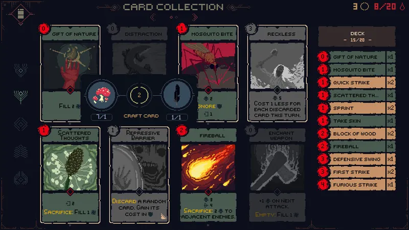 Death Howl test écran de collection de cartes et construction de deck