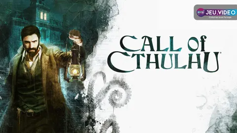 Visuel officiel de Call of Cthulhu montrant le détective Edward Pierce dans une scène d’horreur lovecraftienne, une aventure menée seul