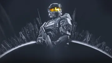 Official Halo artwork presenting iconic weapons for the Anniversary Angle feature