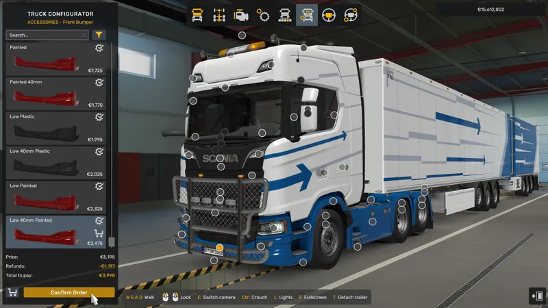Euro Truck Simulator 2 montre la cabine et la conduite sur route