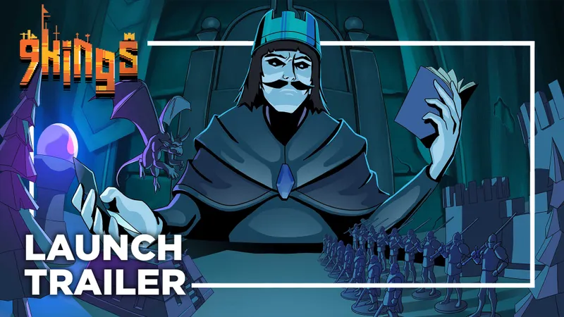 9 Kings trailer de lancement avec un souverain et une armée dans le château