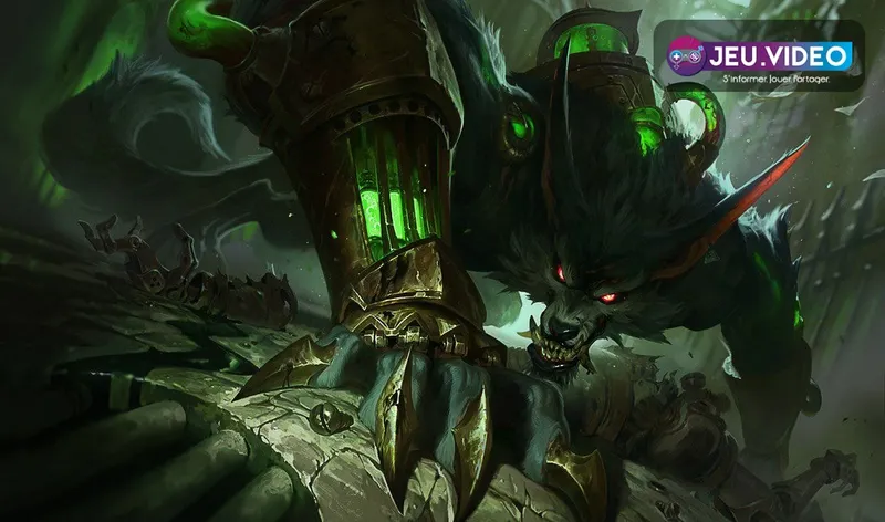 Splash art officielle de Warwick sur League of Legends utilisée en ouverture de ce guide jungle débutant.