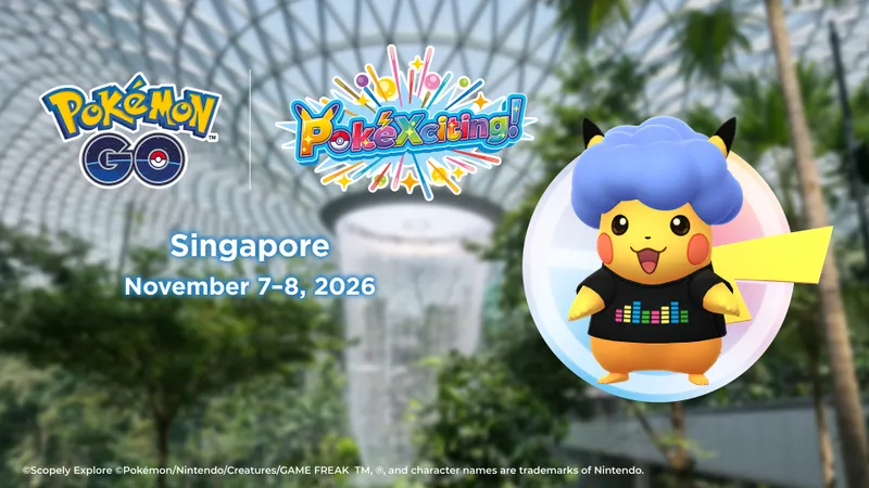 PokéXciting! à Singapour, visuel de l’événement Pokémon GO à Changi Airport et Jewel