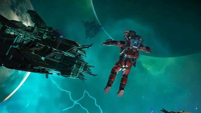 Scène spatiale officielle de No Man’s Sky accompagnant la vérification des ventes et des dépenses de ressources