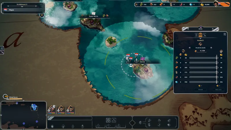 Interface de commerce dans Corsairs - Battle of the Caribbean