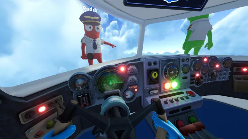 Capture officielle de Dear Passengers montrant une situation de jeu à bord d’un avion