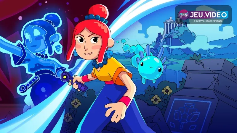 TetherGeist trailer avec Mae et Bao devant un monde de plateforme mystique