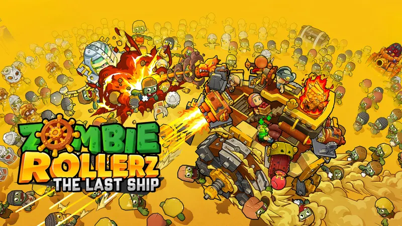 Zombie Rollerz Switch montre le vaisseau roulant face aux hordes de zombies
