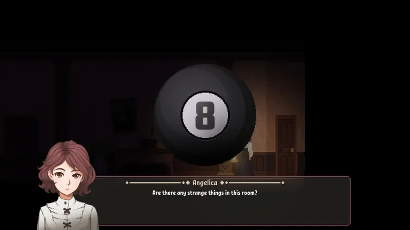 Capture officielle d'Angel's Dreams montrant une autre zone du manoir en pixel art