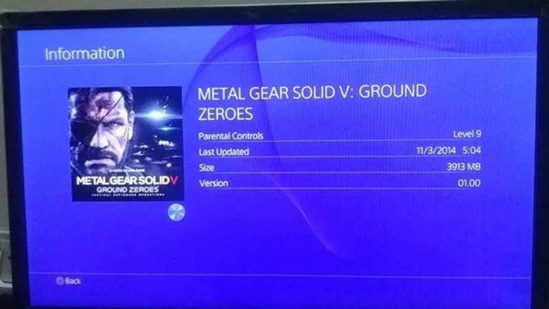 Le poids de Metal Gear Solid 5