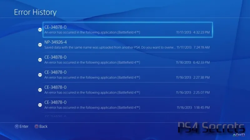 Corruption de sauvegarde - CE-34878-0 sur ps4