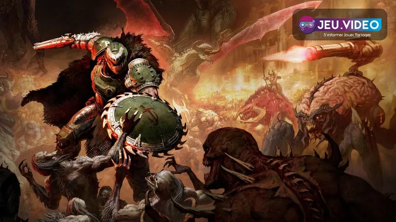 DOOM The Dark Ages Slayer moving forward with the Shield Saw and a heavy weapon for a safe campaign arena build