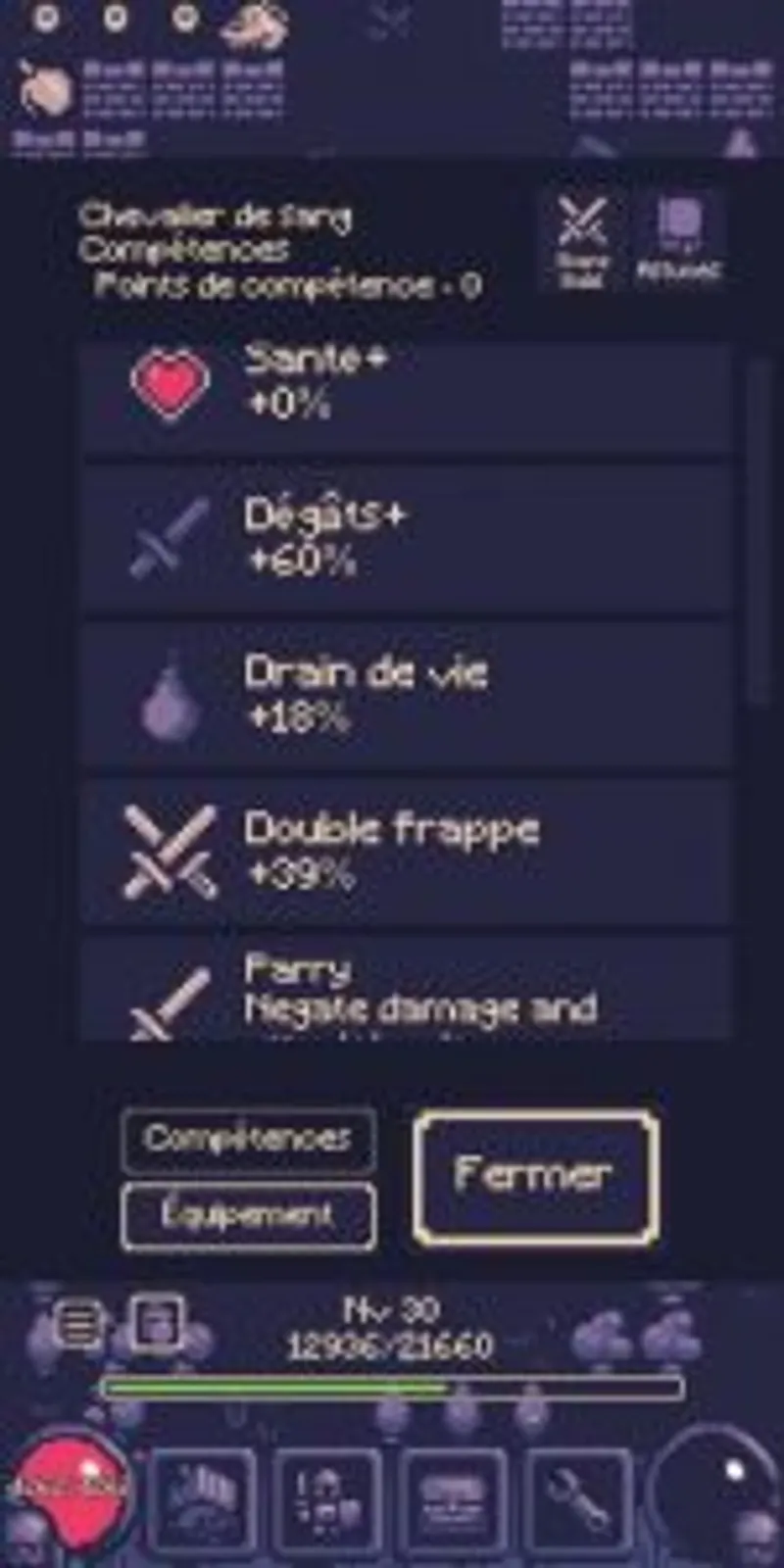 One Bit Adventure - Compétences