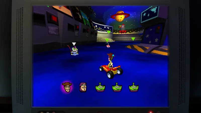 Toy Story Retro Roundup montre Toy Story Racer en multijoueur local