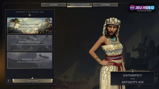 Dirigeants et civilisations de Civilization VII pour illustrer un guide débutant sur les premières villes et les Âges