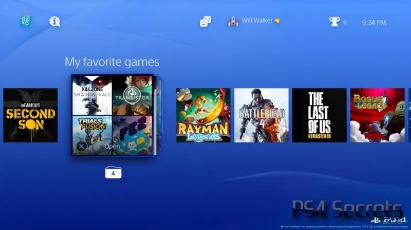 La nouvelle interface de la Playstation 4