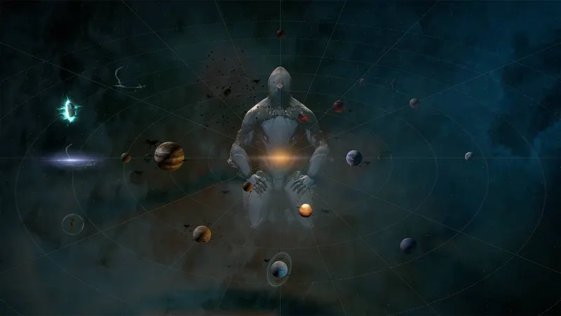 Carte stellaire officielle de Warframe servant de repère pour confirmer que les planètes jonctions et missions débloquées correspondent au bon compte principal