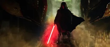 Visuel officiel de Star Wars Battlefront II montrant Dark Maul au sabre rouge pour un guide de gameplay Dark Maul