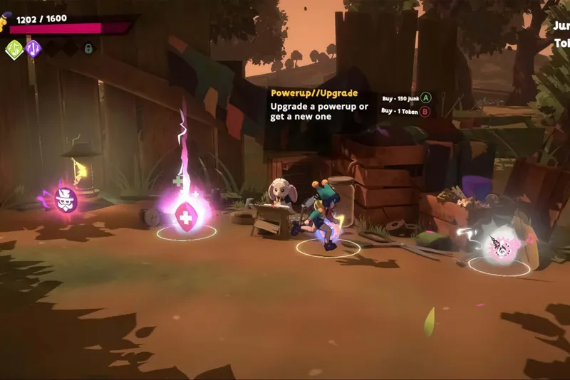 Colorful Alpha Nomos arena with Cello surrounded by enemies, demonstrating the need for readable musical effects