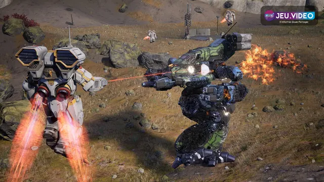 MechWarrior 5 Chaos Reign montre la Battle Armor du DLC sur le champ de bataille