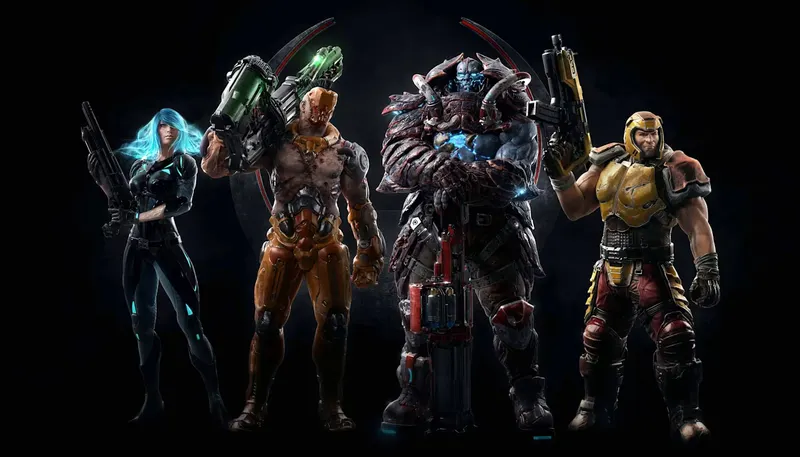 Quake Champions : plusieurs Champions réunis côte à côte