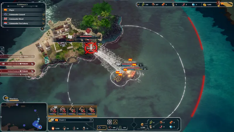 Attaque de forteresse dans Corsairs - Battle of the Caribbean