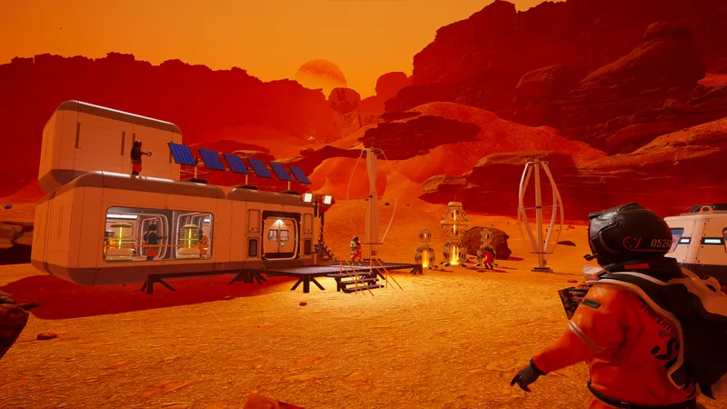 The Planet Crafter montrant un environnement plus vivant après terraformation