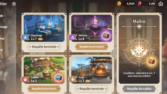 Guide ultime Summoners War Chronicles : Tout savoir sur les métiers partie 1