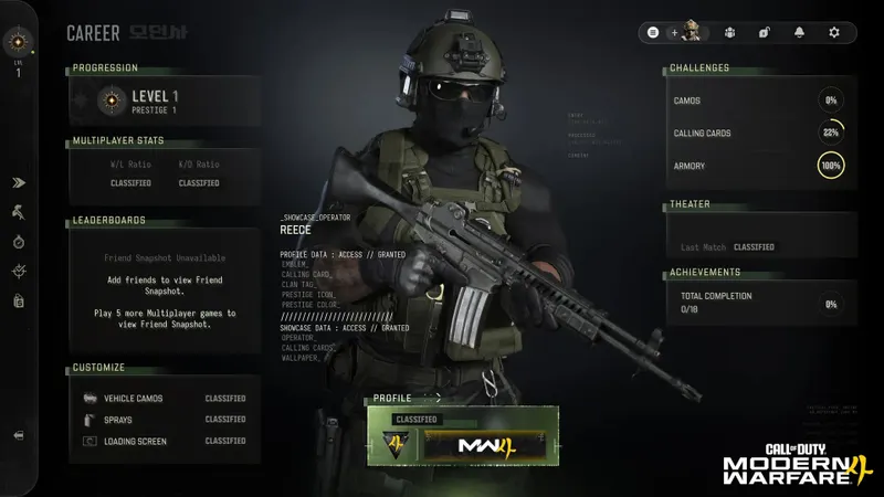 Modern Warfare 4 : présentation des systèmes de progression et de Prestige