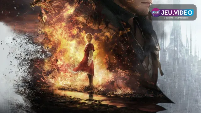 Clive Rosfield et Ifrit dans Final Fantasy XVI, image officielle utilisée pour un guide de réglages PC et de lisibilité en combat