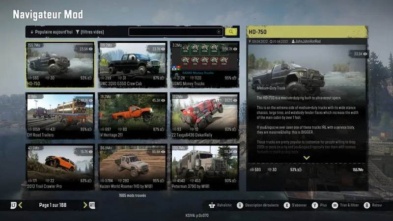 Snow runner navigateur de mod