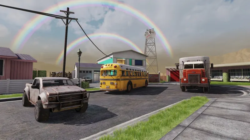 Mapa oficial Nuketown de Call of Duty Mobile con su calle central
