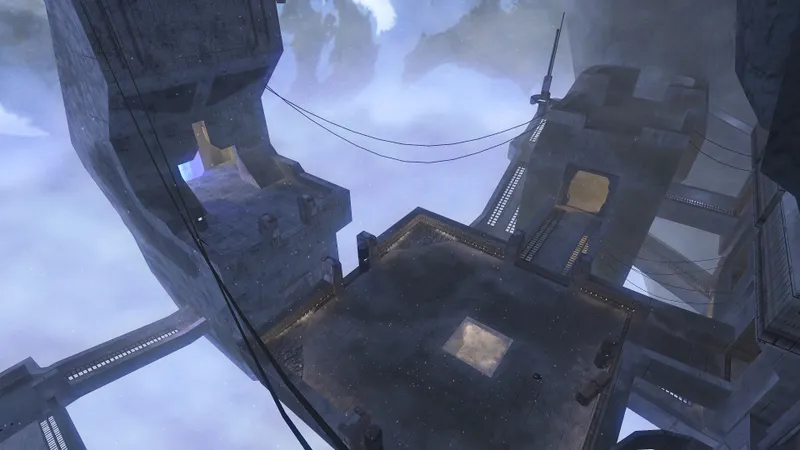 Carte Lockout de Halo 2 vue du dessus avec hauteurs et passerelles